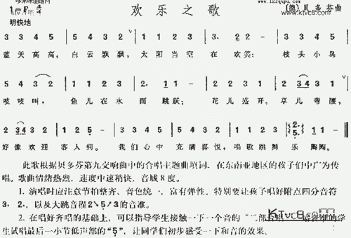 欢乐之歌_歌谱简谱_哆来咪123曲谱网