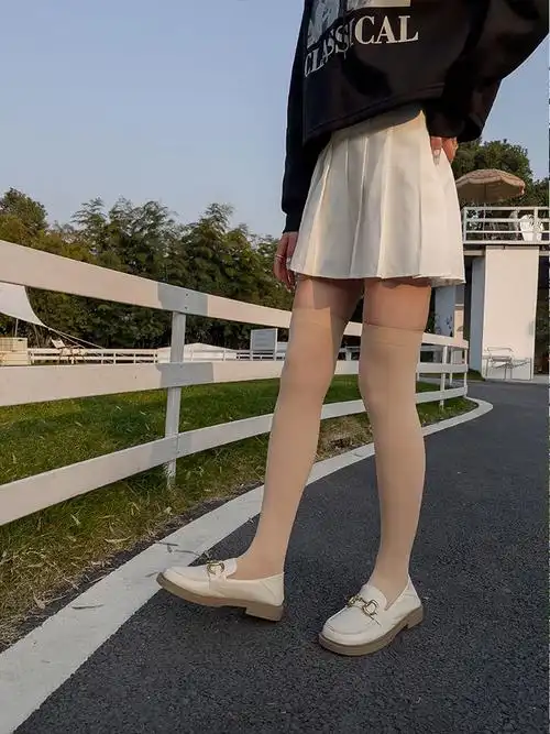 春秋肤色jk袜女120d中厚肉色丝袜天鹅绒小腿袜过膝长筒袜中筒袜半