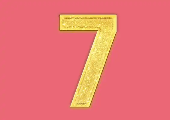 数字7金色烫金免扣海报字体