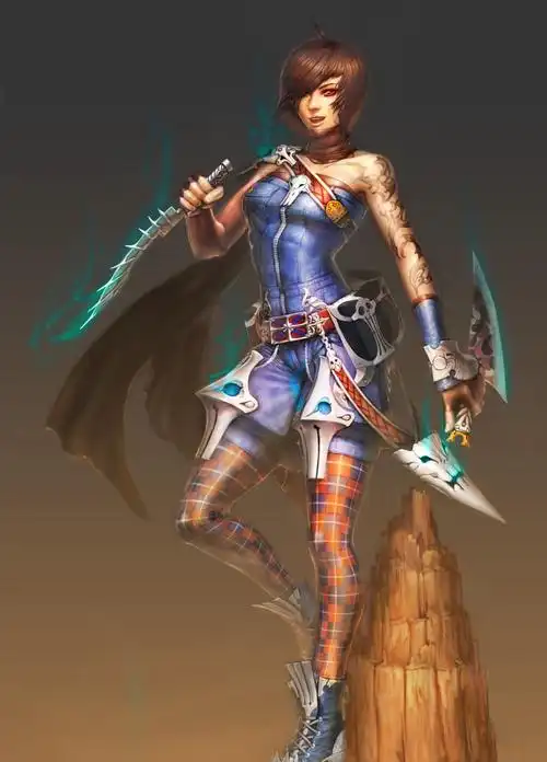 游戏美女角色原画作品