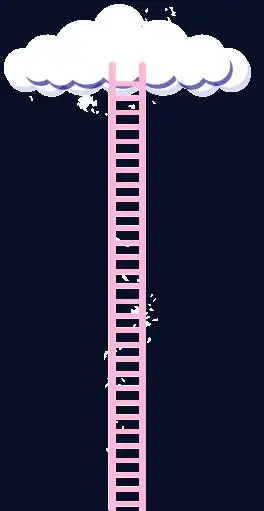 卡通云朵与天梯背景矢量素材