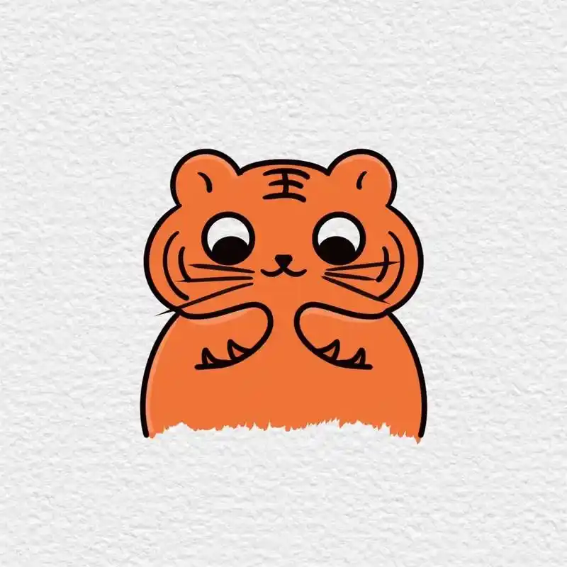 图文伙伴计划 可爱的小老虎简笔画 简单 - 抖音