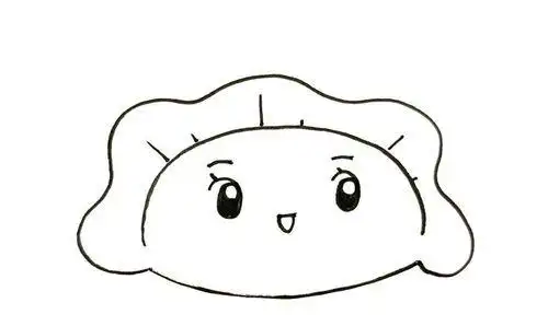 热气腾腾饺子简笔画