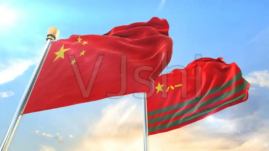 【4k】国旗和武警部队旗_3840x2160_高清视频素材下载(编号:6397140)