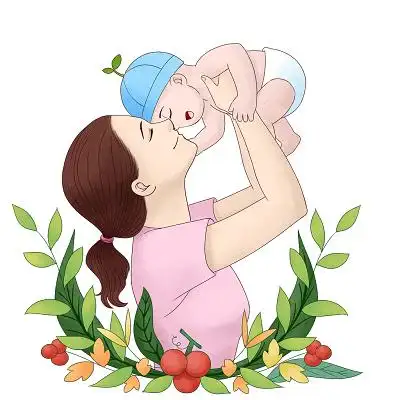 卡通可爱母婴妈妈和婴儿形象素材