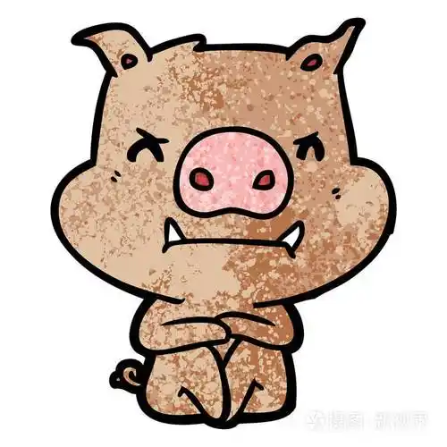 愤怒卡通猪的矢量例证