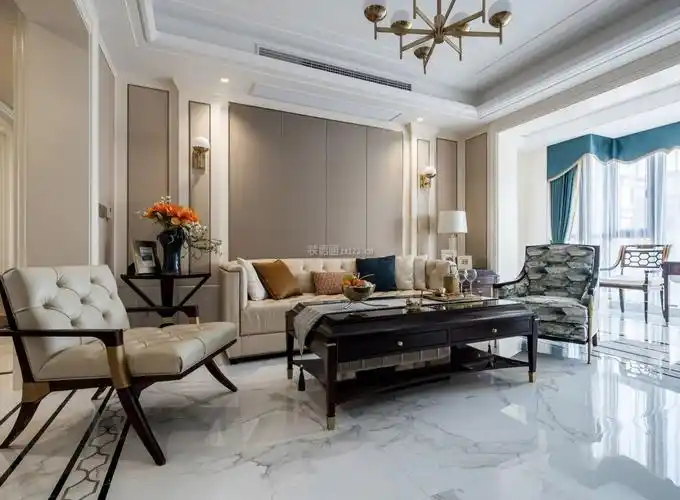 曲阜天城府天著欧式风格88平米设计方案 欧式客厅装修效果图片_装信通