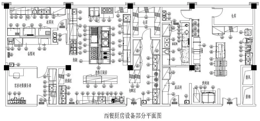 某五星级酒店厨房设备平面图