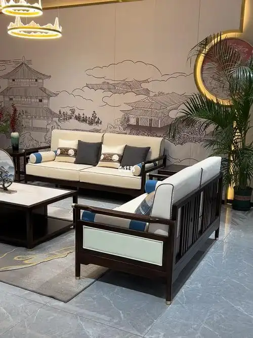 全实木高端黑檀沙发新中式和现代时尚结合