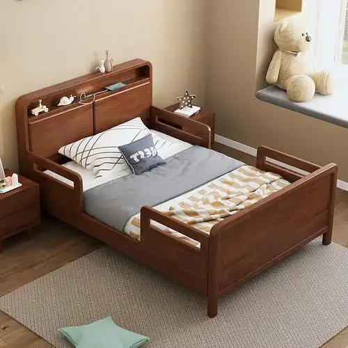 实木儿童床男孩女孩单人床1.2米1.35小户型1.