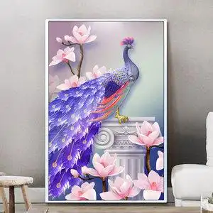 【钻石画孔雀竖版图片】钻石画孔雀竖版图片大全_q友网