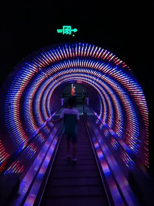 走进大门口,我们首先穿越了时光隧道,声与光的精妙设计让我忽然有了