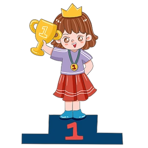 原创可爱卡通冠军女孩手绘人物元素