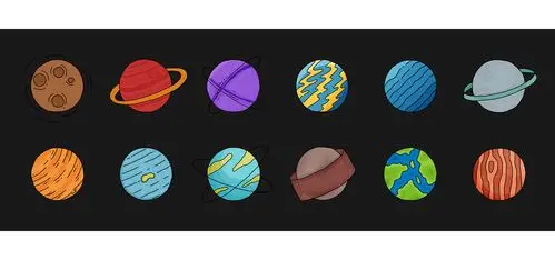 手绘临摹练习 线稿上色 星球|插画|插画习作|慎重的赛文 - 原创作品