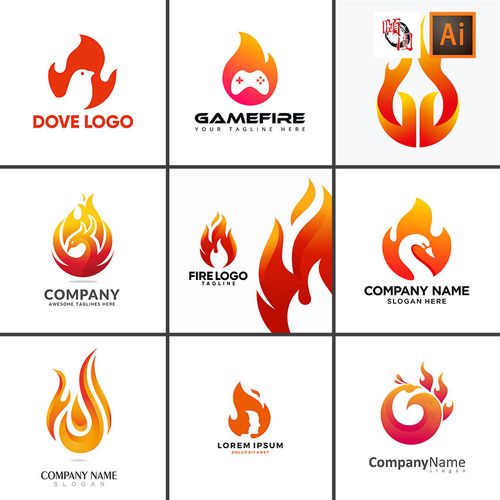 火焰创意logo图标图形标志设计ai矢量设计素材