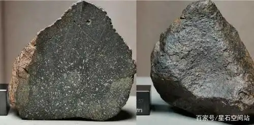 图片来自世界陨石数据库 nwa 12502 高铁球粒陨石,切面放大可见冲击