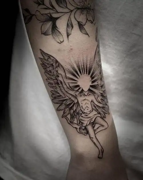 炽天使纹身图片_手部纹身图案