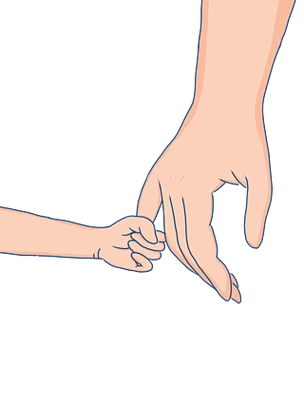 大手牵小手亲子手绘海报设计元素