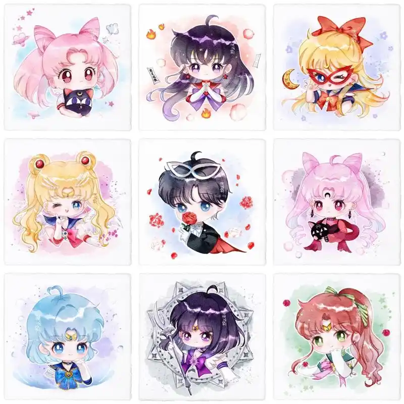 美少女战士q版水彩头像九宫格集合 终于集合了美少女战士2.