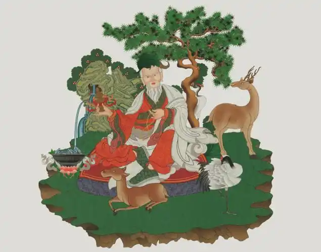 18世纪 《六长寿图》19世纪 《六长寿图》从前,在摩诃支那(ma ha tsi