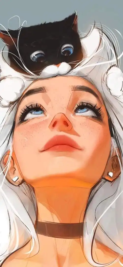 又美又酷的女生插画壁纸,永远简单又单纯