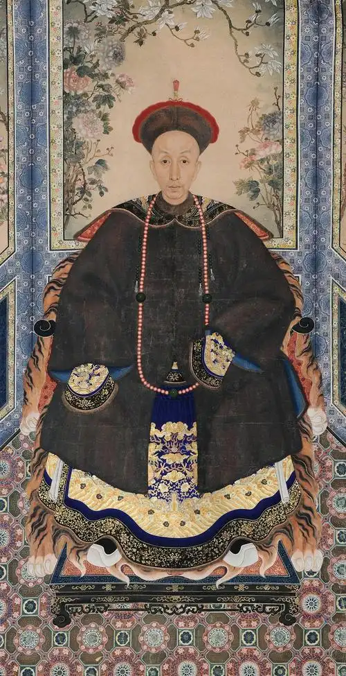 5219清官员肖像立轴设色纸本