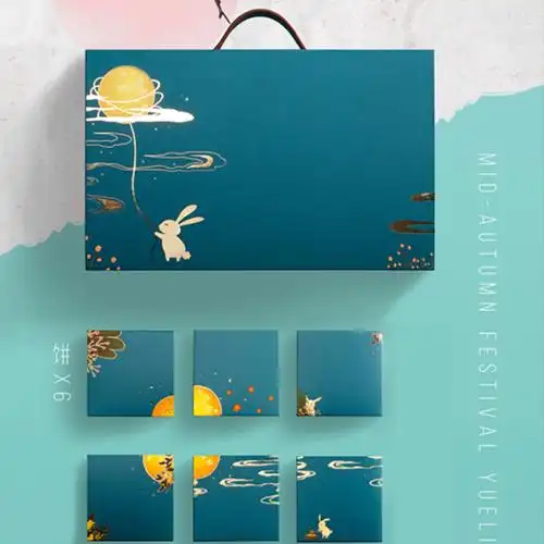 深圳中秋节新款月饼盒6粒4粒装包装盒红色传统国潮月饼礼盒可定制