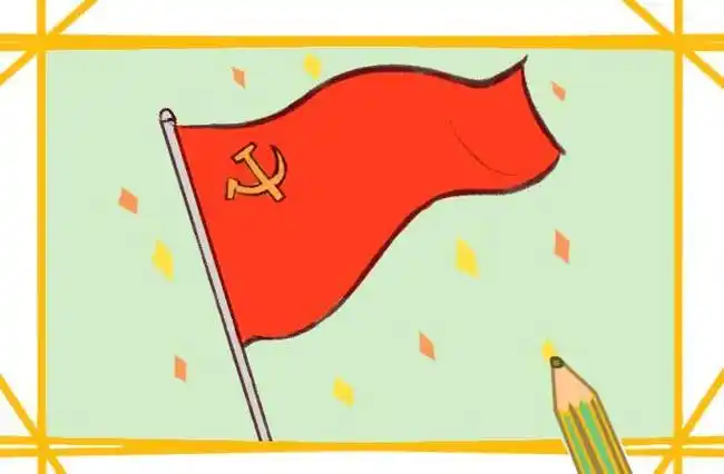 红色简笔画背景