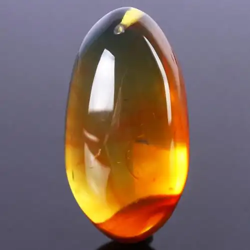 10.80克 强荧光【玻璃体植物茶珀随形吊坠】非常纯净的植物珀