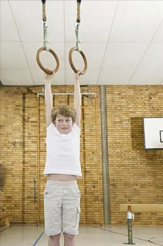 男孩,悬挂,吊环
