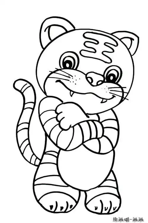 卡通小老虎动物简笔画步骤图片大全