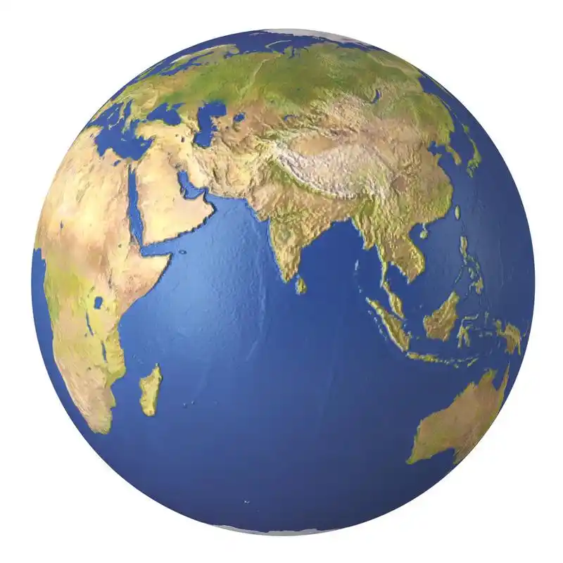 行星地球.3d 图像.在白色背景上.