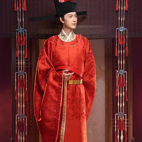 花仙记原创汉服宋制红色刺绣汉服男款公服婚服嫁衣汉服套装