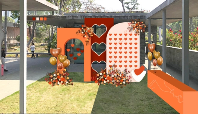 合影墙贴心准备了心形便签,写下你们的名字和所有想对ta说的话,传递爱