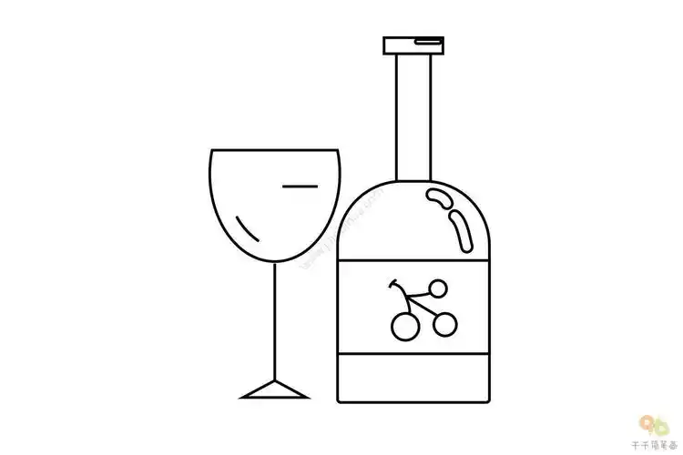 好喝的红酒简笔画