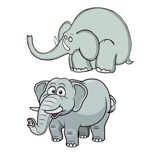 小象情侣插画pngpsd2000*2000大象大鼻子鼻子卡通大象鼻子装饰盒猪鼻