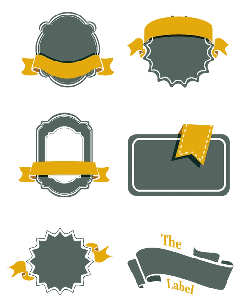 简约卡通丝带标签合集图片