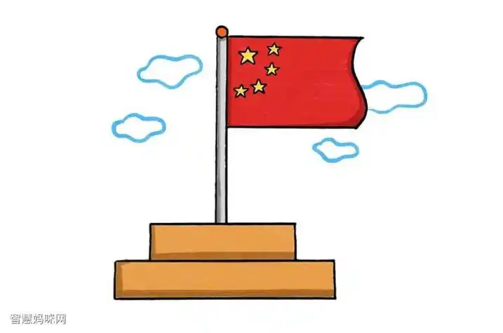 迎风飘扬的旗简笔画