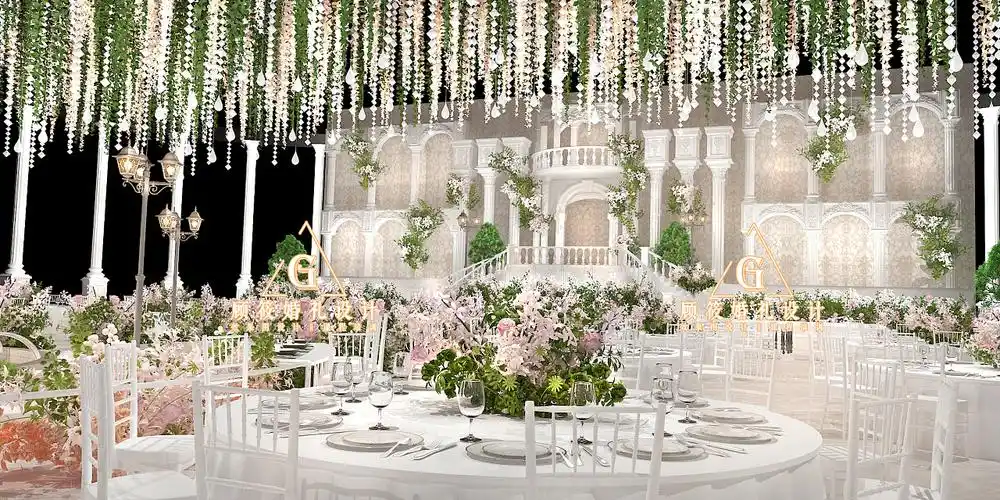 白色欧式婚礼 | 3d婚礼效果图设计