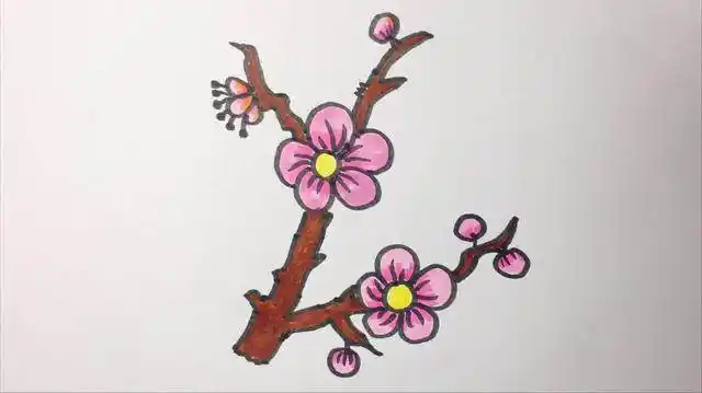 简笔画首页植物简笔画梅花简笔画漂亮的梅花简笔画图片梅花黑白简笔画
