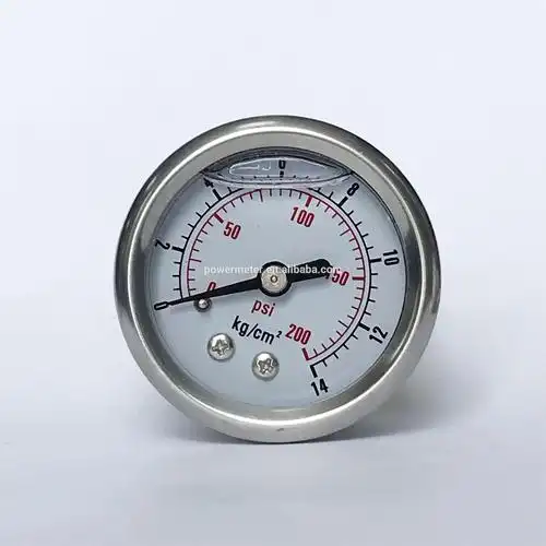 40毫米甘油液体充油压力计 7千克/cm2 和 100psi 回接 1/4npt