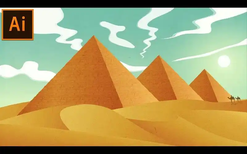 adobe illustrator教程:埃及金字塔矢量插画教程