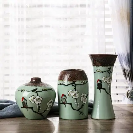 景德镇陶瓷瓶摆件陶艺花瓶办公室餐厅装饰小口径瓷瓶卧室家用简约_7折