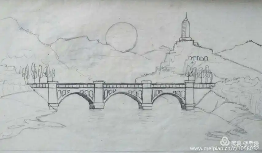 铅笔画《延安宝塔山》