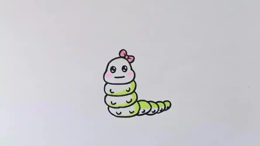 简笔画蚕宝宝挑战一万个简笔画第166