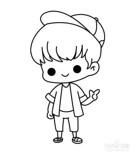 简笔画男孩可爱帅气