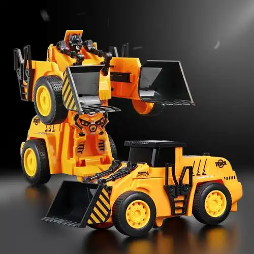 男孩变形铲车工程车儿童推土机玩具车惯性压路机变形玩具金刚批发