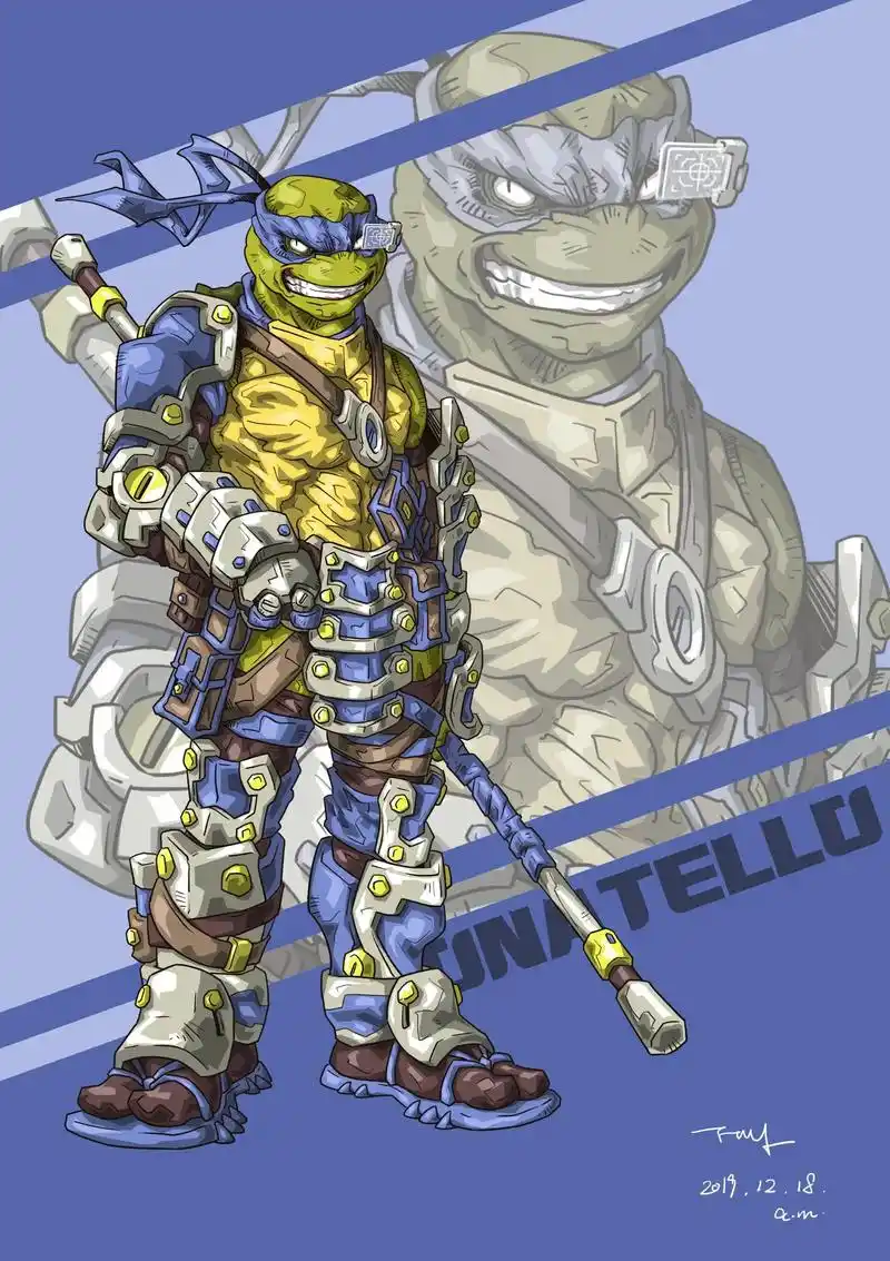 板绘练习 忍者神龟的多纳泰罗.发发之前设计的一套老图,还有反 - 抖音