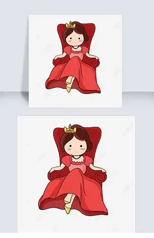 可爱坐着女王剪贴画