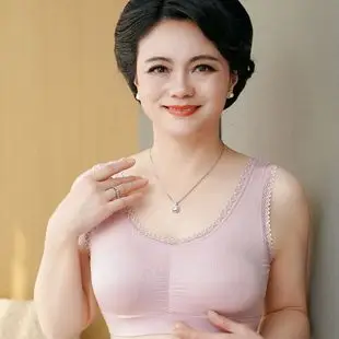 中老年胸罩无扣莫代尔内衣女运动无钢圈背心式50岁美背妈妈款文胸 券